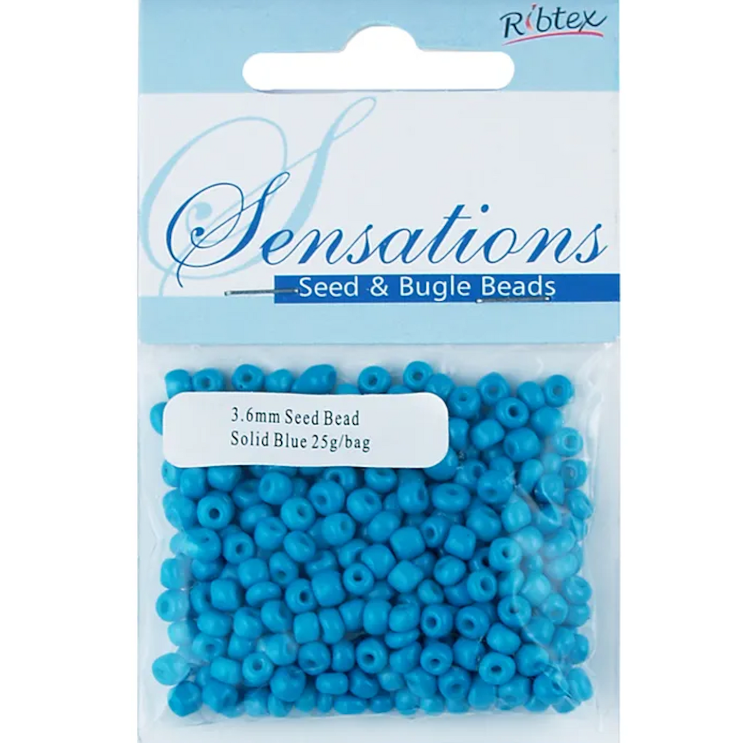 Solid Blue Seed Beads Glass, 3.6mm size 6/0, Pack of 25gm, Jewellery Making, Beading, Craft