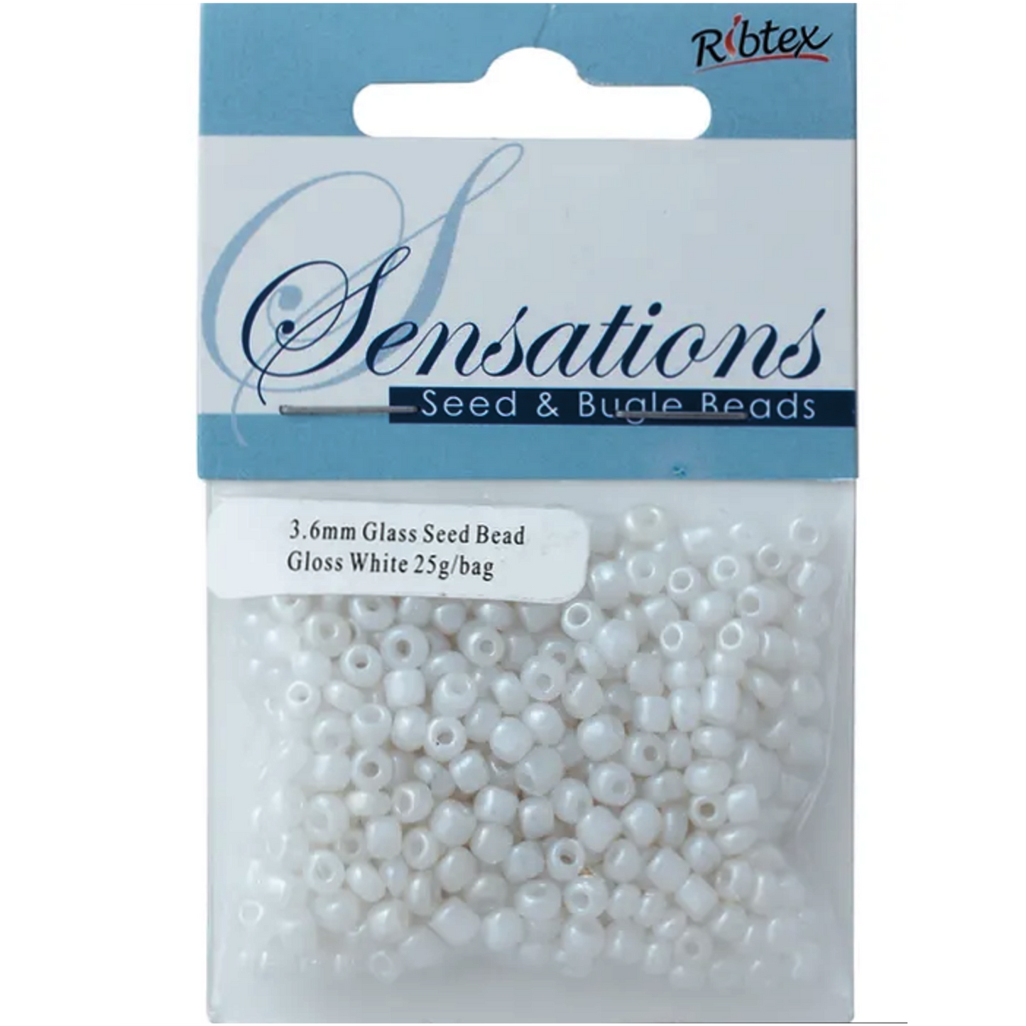 White Seed Beads Glass, 3.6mm size 6/0, Gloss, 25gm, Jewellery Making, Beading, Craft