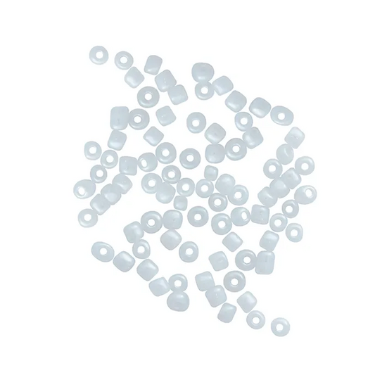 White Seed Beads Glass, 3.6mm size 6/0, Gloss, 25gm, Jewellery Making, Beading, Craft