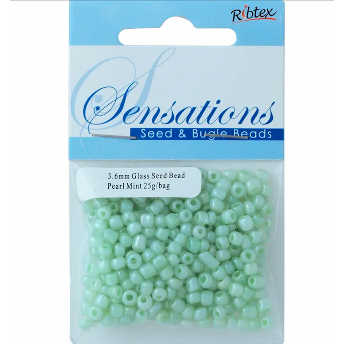 Glass Seed Beads Pearl Mint Green 3.6mm size 6/0 25g, Jewellery Making, Beading, Craft