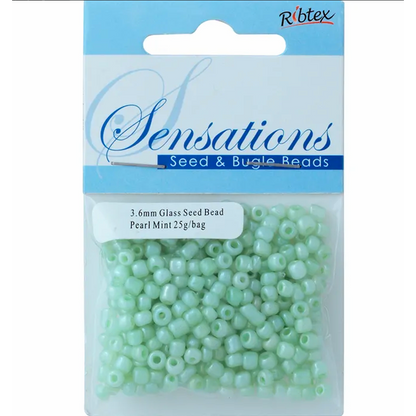 Glass Seed Beads Pearl Mint Green 3.6mm size 6/0 25g, Jewellery Making, Beading, Craft