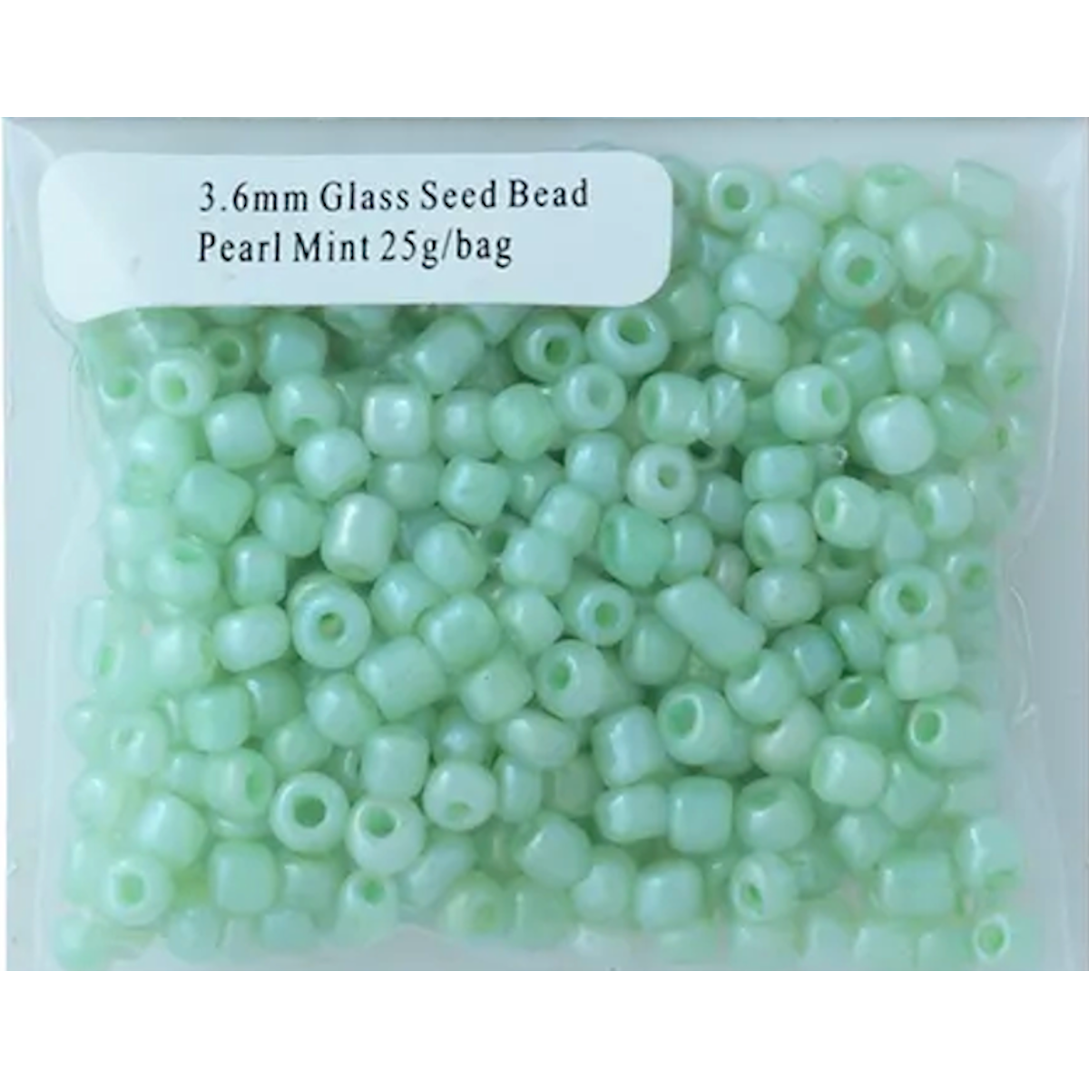 Glass Seed Beads Pearl Mint Green 3.6mm size 6/0 25g, Jewellery Making, Beading, Craft