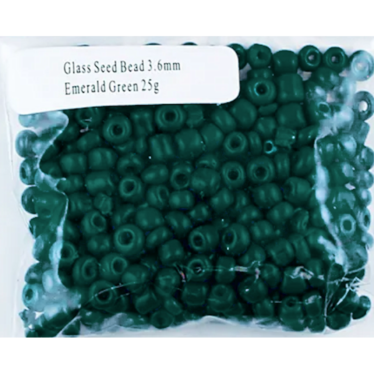 Glass Seed Beads Emerald Green 3.6mm size 6/0 25g, Ribtex Sensations, Jewellery Making, Beading, Craft
