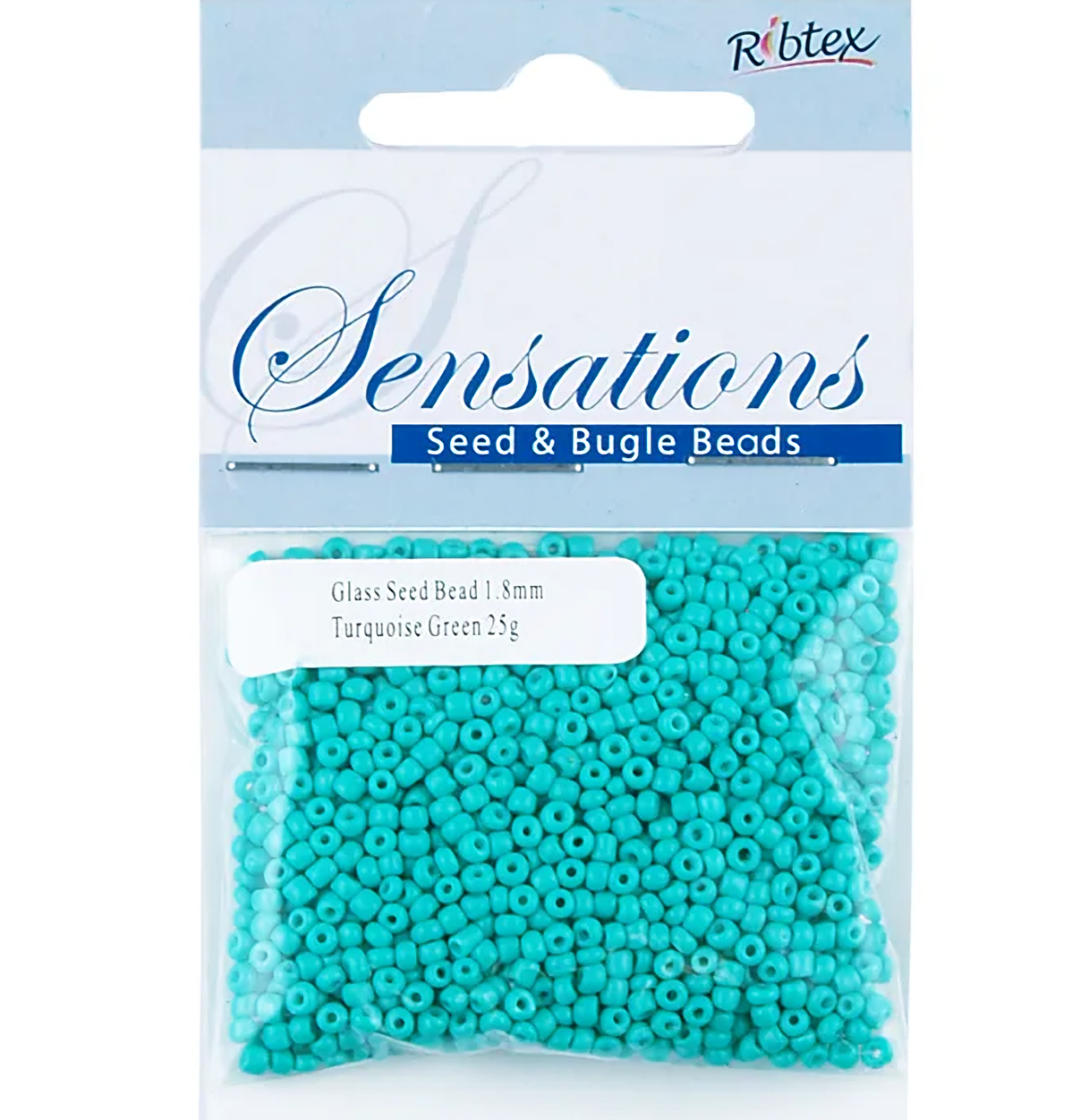Turquoise Green Glass Seed Beads, Round, size 12/0 1.8mm, bag of 25gm, Opaque Sensations