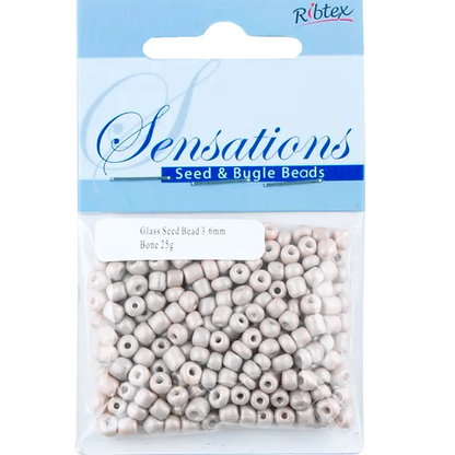Glass Seed Beads Bone colour 3.6mm size 6/0 25g (Copy)