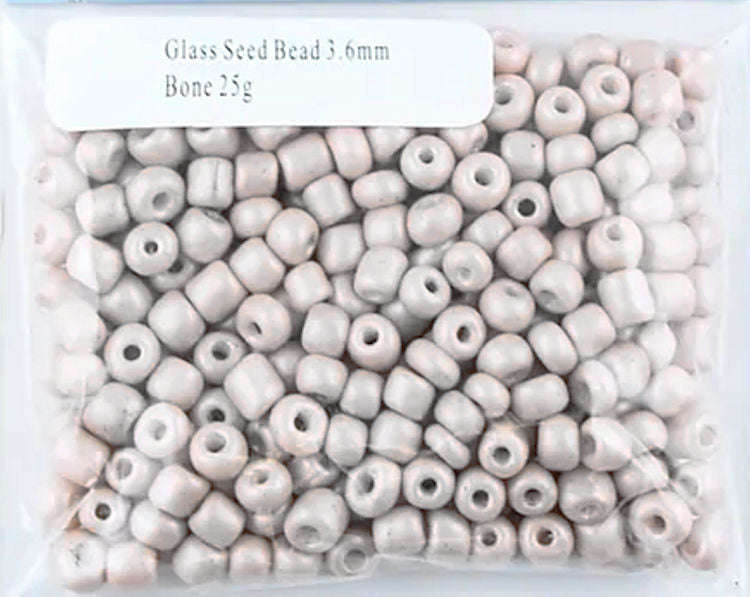 Glass Seed Beads Bone colour 3.6mm size 6/0 25g (Copy)