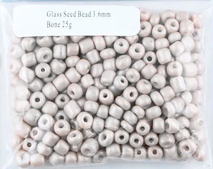 Glass Seed Beads Bone colour 3.6mm size 6/0 25g (Copy)