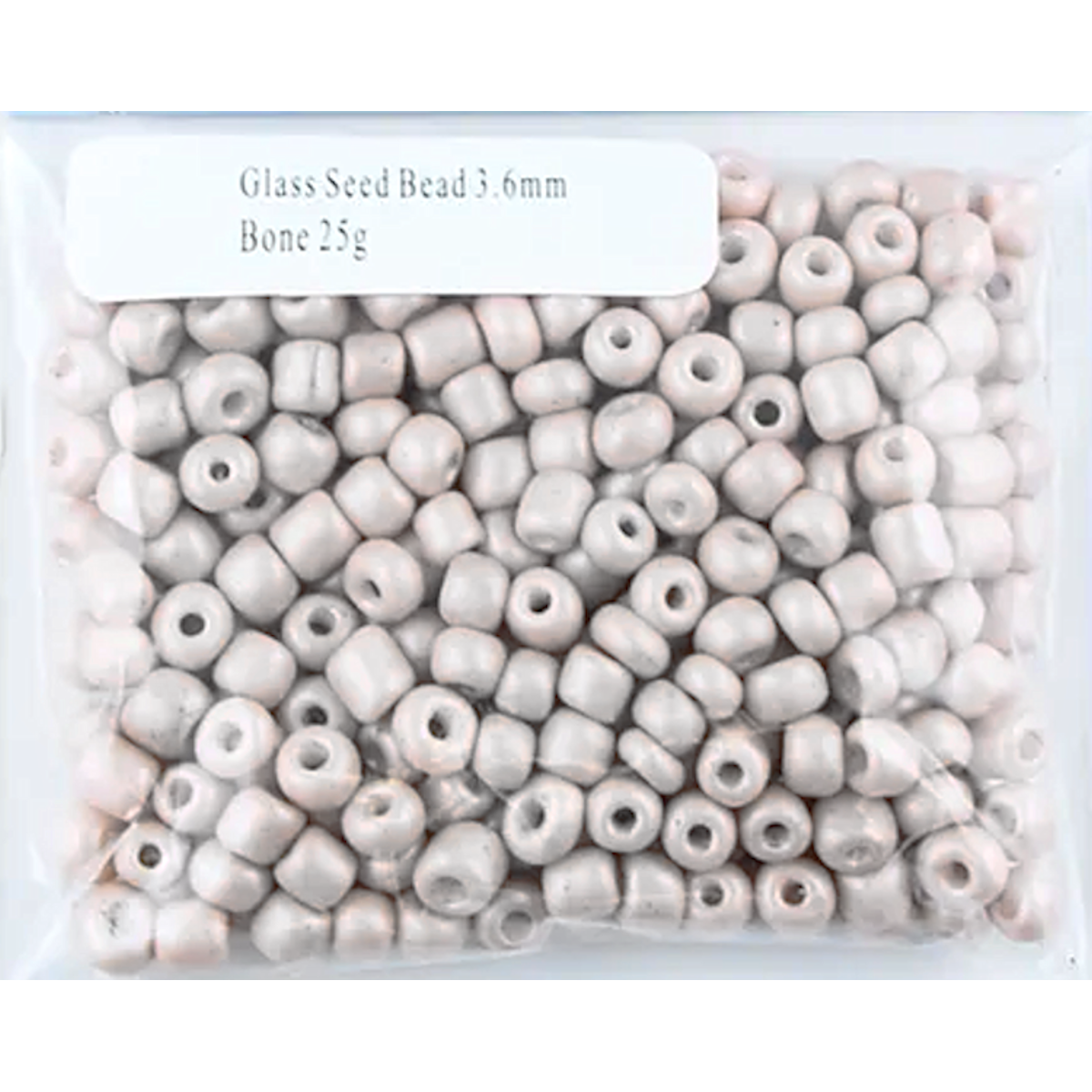 Glass Seed Beads Bone colour 3.6mm size 6/0 25g (Copy)