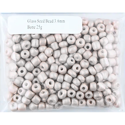 Glass Seed Beads Bone colour 3.6mm size 6/0 25g (Copy)