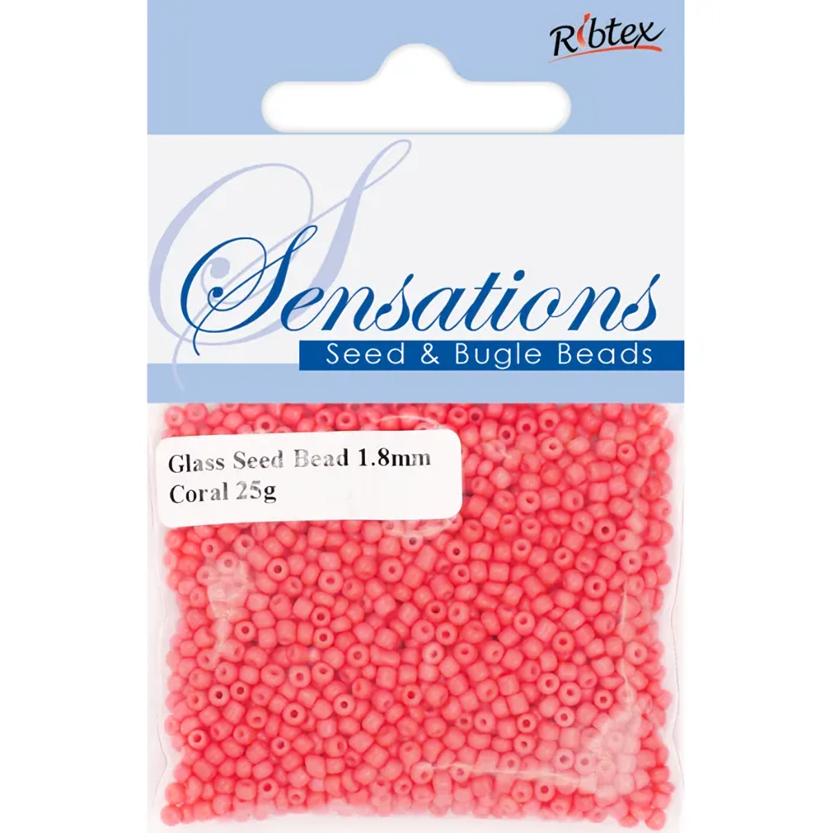 Coral Pink Glass Seed Beads, Round, size 12/0 1.8mm, bag of 25gm, Sensations
