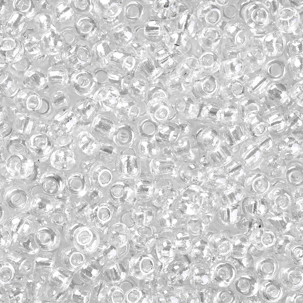 Clear Transparent Glass Seed Beads 3mm, Lustered, hole 1mm, 40gm approx 1000 beads