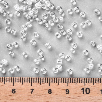 Clear Transparent Glass Seed Beads 3mm, Lustered, hole 1mm, 40gm approx 1000 beads