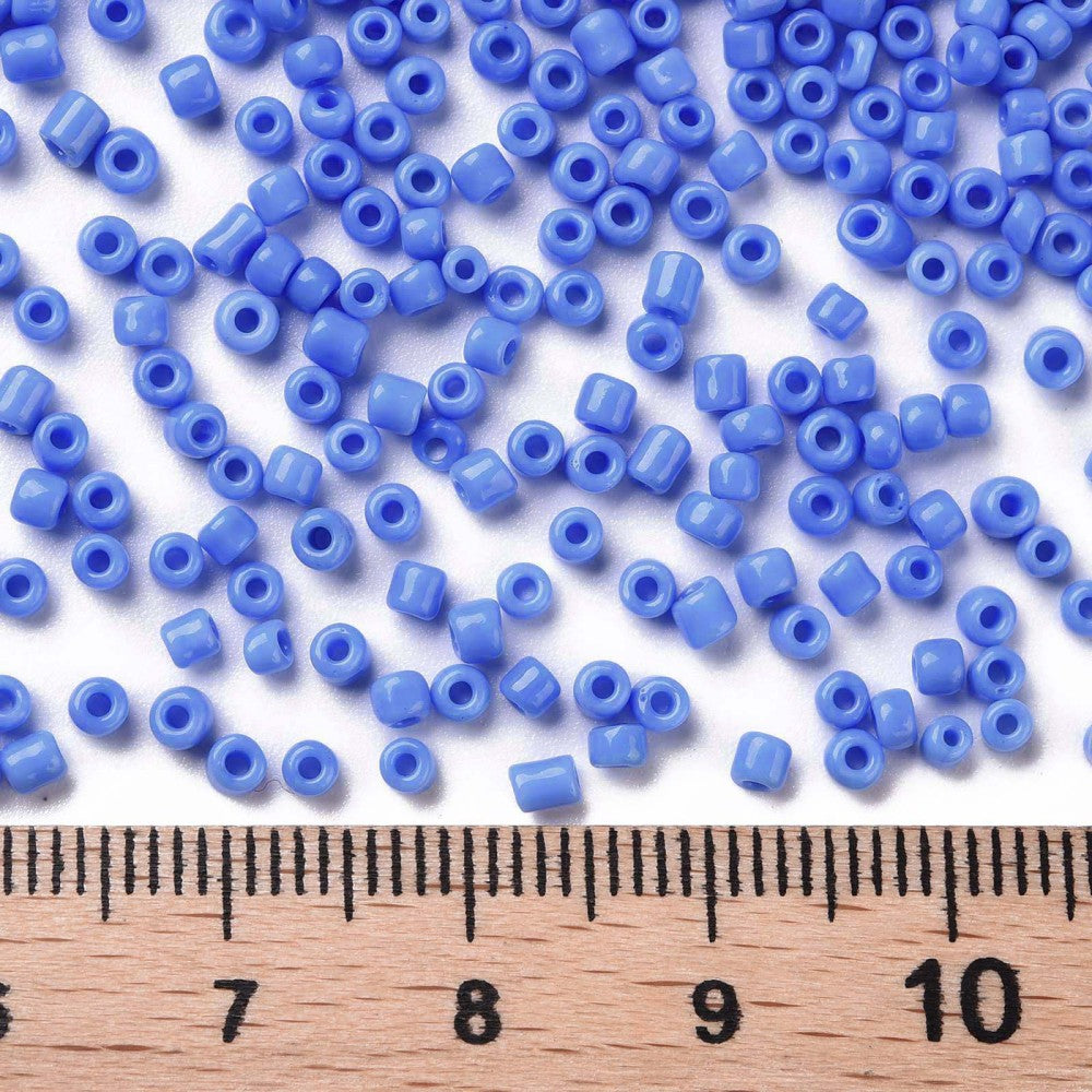 Cornflower Blue Glass Seed Beads, Opaque, 2mm 1mm hole, bag of 30gm approx 2000 beads