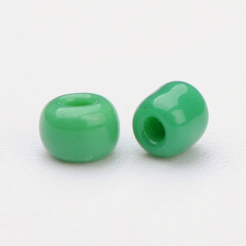 Pale Green Glass Seed Beads, Opaque, 2mm, 1mm hole, 30gm approx 2000 beads