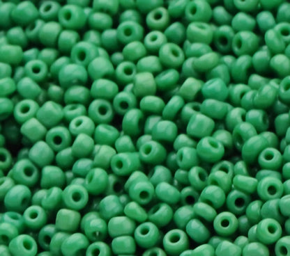 Pale Green Glass Seed Beads, Opaque, 2mm, 1mm hole, 30gm approx 2000 beads