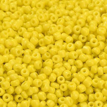 Yellow Glass Seed Beads  8/0, 3mm, Hole:1mm Pack of 650x