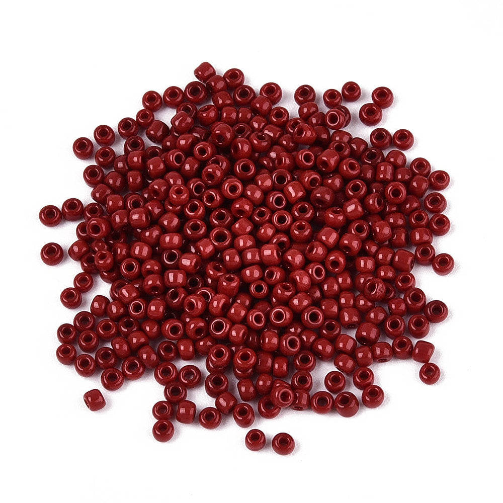 Red Crimson Glass Seed Beads  8/0, 3mm, Hole:1mm Pack of 650x