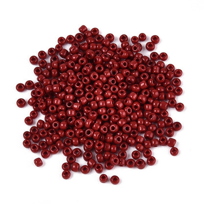 Red Crimson Glass Seed Beads  8/0, 3mm, Hole:1mm Pack of 650x