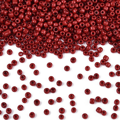 Red Crimson Glass Seed Beads  8/0, 3mm, Hole:1mm Pack of 650x