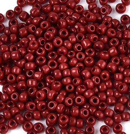 Red Crimson Glass Seed Beads  8/0, 3mm, Hole:1mm Pack of 650x
