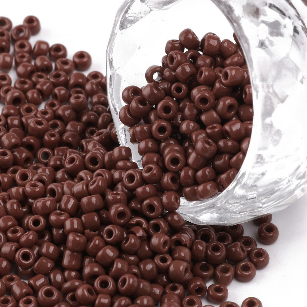 Brown Glass Seed Beads  8/0, 3mm, Hole:1mm Pack of 650x Coconut Brown