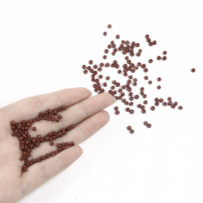 Brown Glass Seed Beads  8/0, 3mm, Hole:1mm Pack of 650x Coconut Brown
