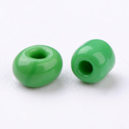 Green Glass Seed Beads  8/0, 3mm, Hole:1mm Pack of 650x