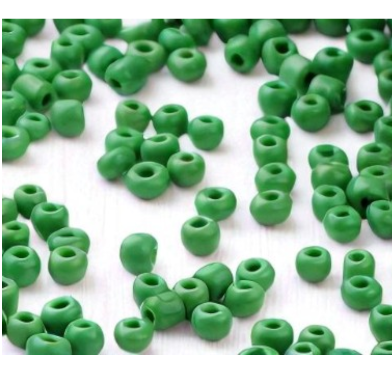 Green Glass Seed Beads  8/0, 3mm, Hole:1mm Pack of 650x