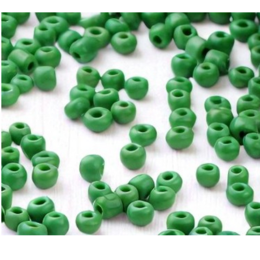 Green Glass Seed Beads  8/0, 3mm, Hole:1mm Pack of 650x