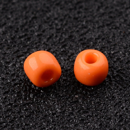 Rich Orange Glass Seed Beads  8/0, 3mm, Hole:1mm Pack of 650x