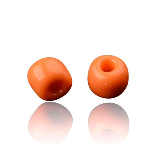 Rich Orange Glass Seed Beads  8/0, 3mm, Hole:1mm Pack of 650x