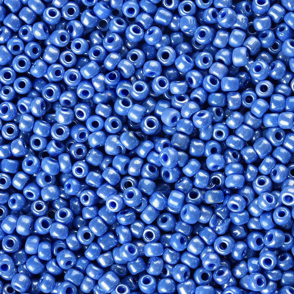 Cornflower Blue Glass Seed Beads 3mm, Opaque Lustre, hole 1mm 40gm, approx 1000