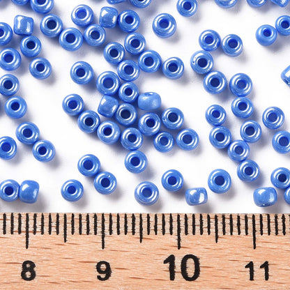 Cornflower Blue Glass Seed Beads 3mm, Opaque Lustre, hole 1mm 40gm, approx 1000