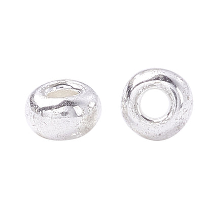 Silver Metallic Glass Seed Beads  8/0, 3mm, Hole:1mm Pack of 650x