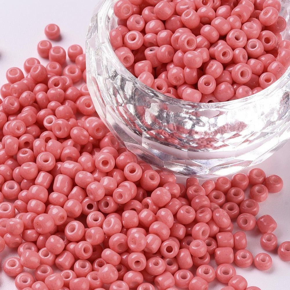 Glass Seed Beads Colour Coral, 8/0, 3mm, Hole: 1mm 50gm bag Jewellery Making Supplies (Copy)
