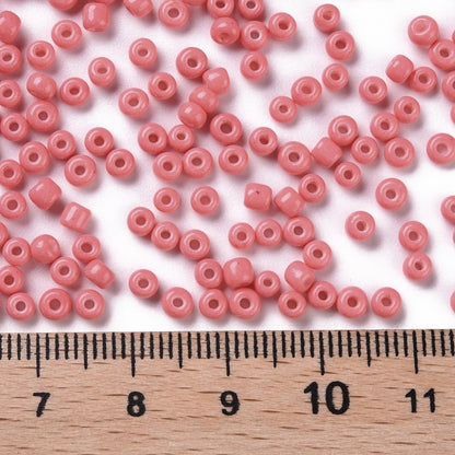 Glass Seed Beads Colour Coral, 8/0, 3mm, Hole: 1mm 50gm bag Jewellery Making Supplies (Copy)