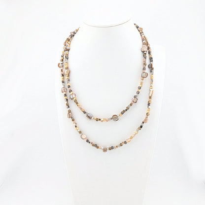 Natural Freshwater Shell Nugget Bead Double Strand Necklace