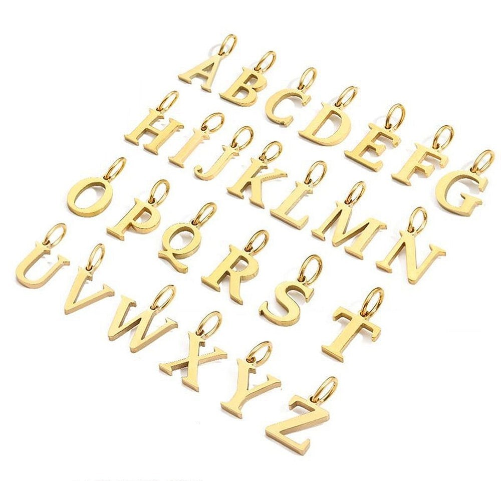 Natural Shell Necklace with Gold Plated Initial Alphabet Letter, personalised, gift for her