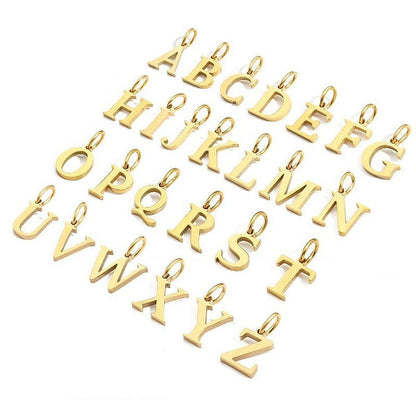 Natural Shell Necklace with Gold Plated Initial Alphabet Letter, personalised, gift for her