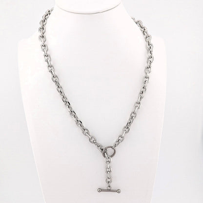 T Bar Necklace Chunky Chain Front Fastening Toggle Bar Necklace available in 18k Gold plated