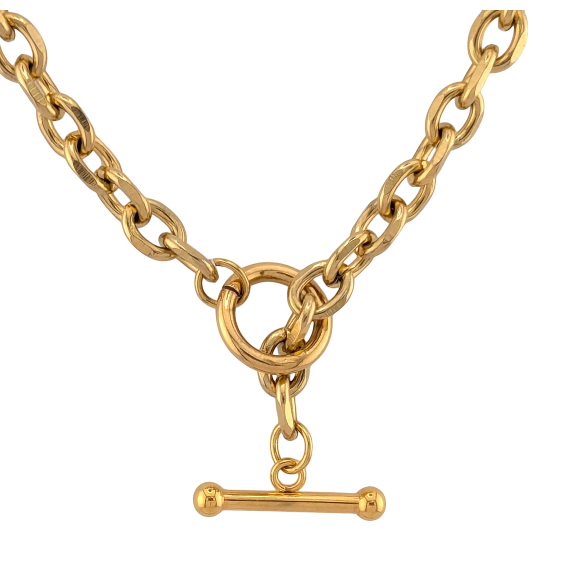T Bar Necklace Chunky Chain Front Fastening Toggle Bar Necklace gift for her