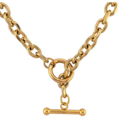 T Bar Necklace Chunky Chain Front Fastening Toggle Bar Necklace gift for her