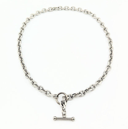 T Bar Necklace Chunky Chain Front Fastening Toggle Bar Necklace safe for beach or pool