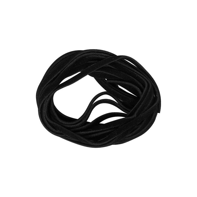 Black faux leather thonging jewellery stringing black 2m x 3mm wide