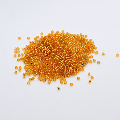 Toho Glass Seed Beads, 11/0 2.2mm,  #22 Light Topaz Gold, Silver Lined, 7gm approx 730 beads, 0.7mm hole