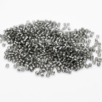 Toho Glass Seed Beads, 11/0 2.2mm,  #29B Dark Silver Grey, Silver Lined, 7gm approx 730 beads, 0.7mm hole