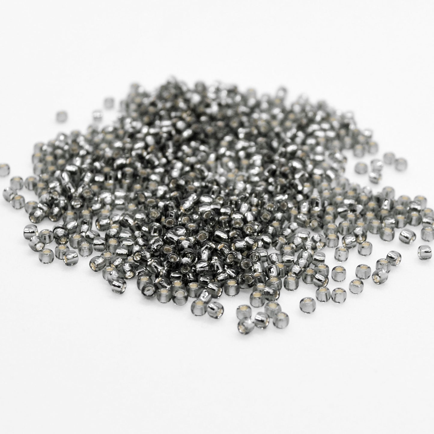 Toho Glass Seed Beads, 11/0 2.2mm,  #29B Dark Silver Grey, Silver Lined, 7gm approx 730 beads, 0.7mm hole