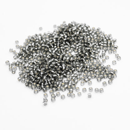 Toho Glass Seed Beads, 11/0 2.2mm,  #29B Dark Silver Grey, Silver Lined, 7gm approx 730 beads, 0.7mm hole