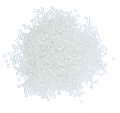White Rainbow Iridescent Glass Seed Beads, 12/0 1.8mm, Large pack of 60gm, Jewellery Making, Beading, Craft