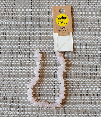 Rose Quartz chips Strung beads, genuine Semi Precious Gemstones, 20cm string, Jewellery Craft